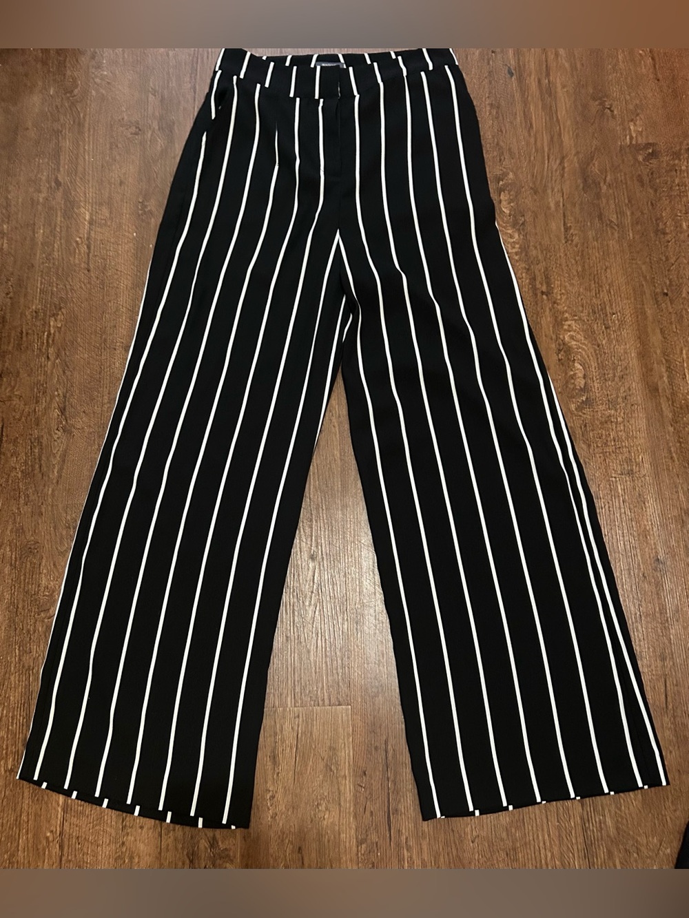 Madison Black Pants with White Pinstripes